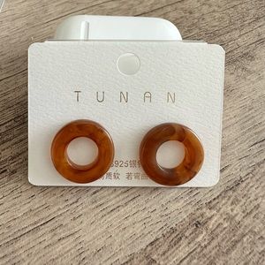 Brown Circle Fashion Statement Earrings